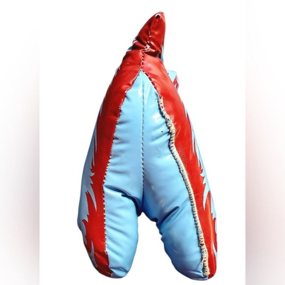 Vintage Mid Century Vinyl Plush Stuffed Dog Terrier Scottie Animal Blue Red - Picture 4 of 4